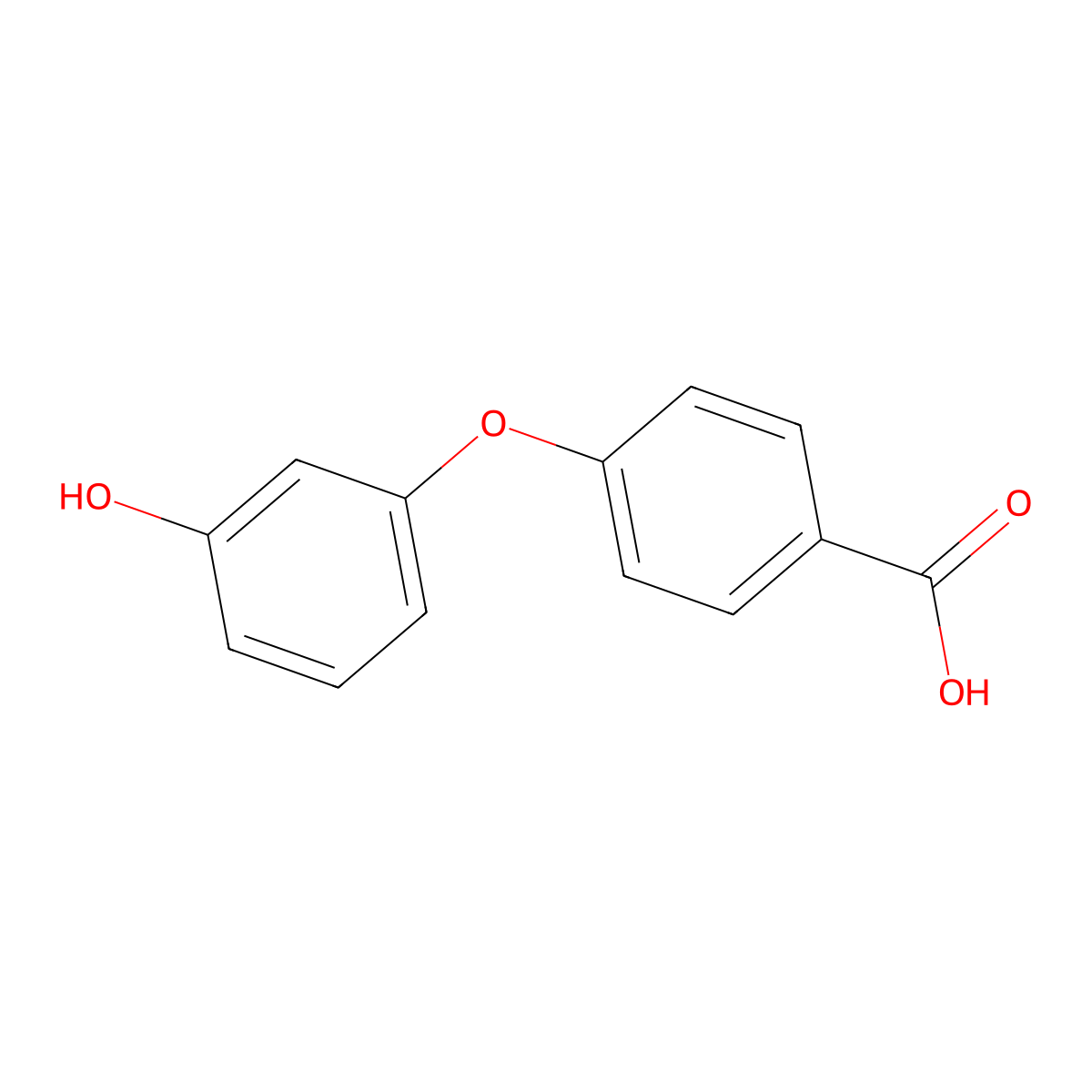 4-(3-Hydroxyphenoxy)benzoic acid molecular structure, CAS 56183-35-8