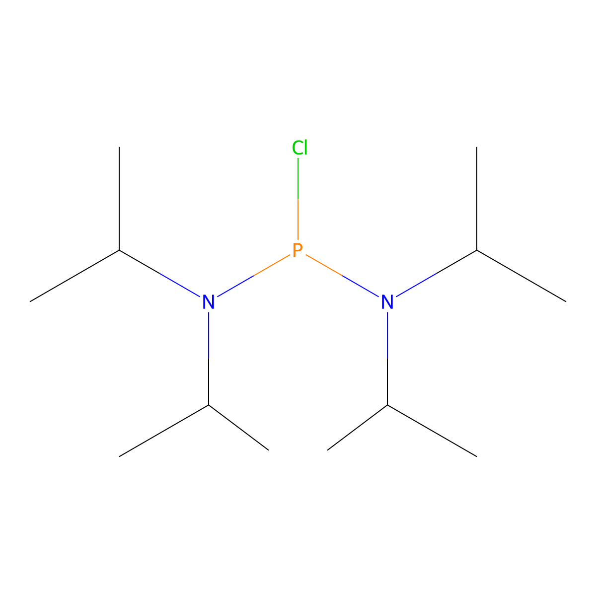 Bis(diisopropylamino)chlorophosphine molecular structure, CAS 56183-63-2