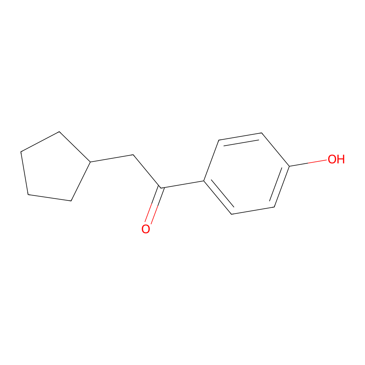 2-Cyclopentyl-1-(4-hydroxyphenyl)ethan-1-one molecular structure, CAS 56184-10-2