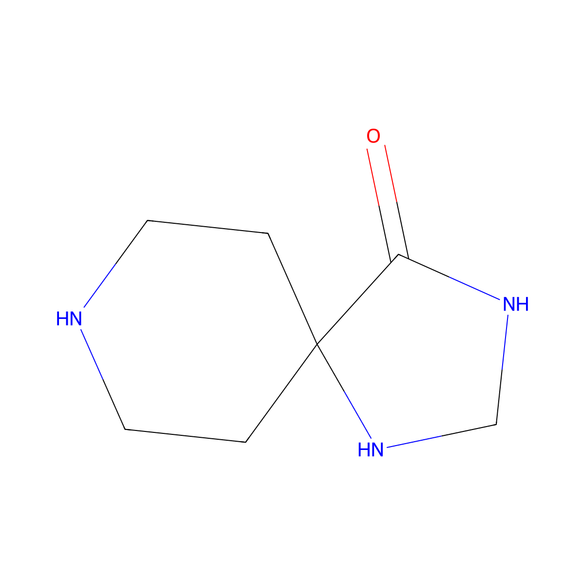 1,3,8-Triazaspiro(4.5)decan-4-one molecular structure, CAS 56186-25-5