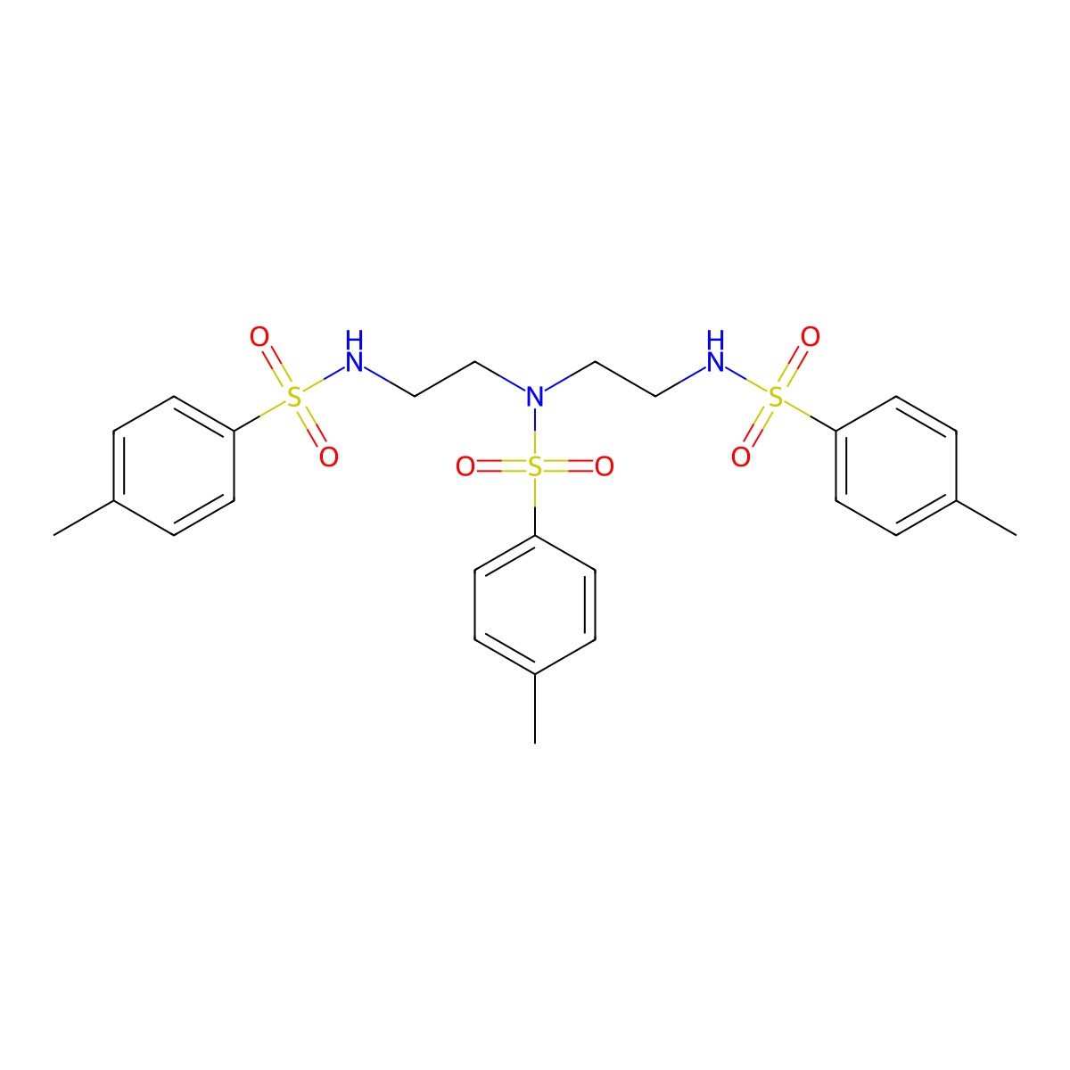 4-Methyl-N,N-bis(2-(((4-methylphenyl)sulfonyl)amino)ethyl)benzenesulfonamide molecular structure, CAS 56187-04-3