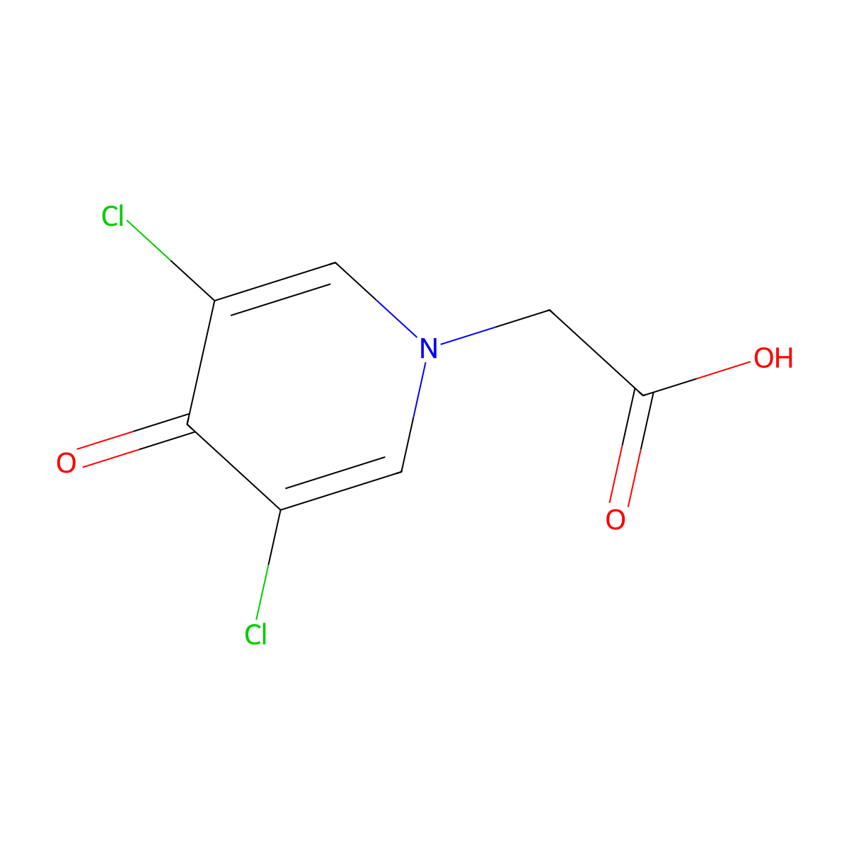 3,5-Dichloro-4-oxo-4H-pyridine-1-acetic acid molecular structure, CAS 56187-37-2