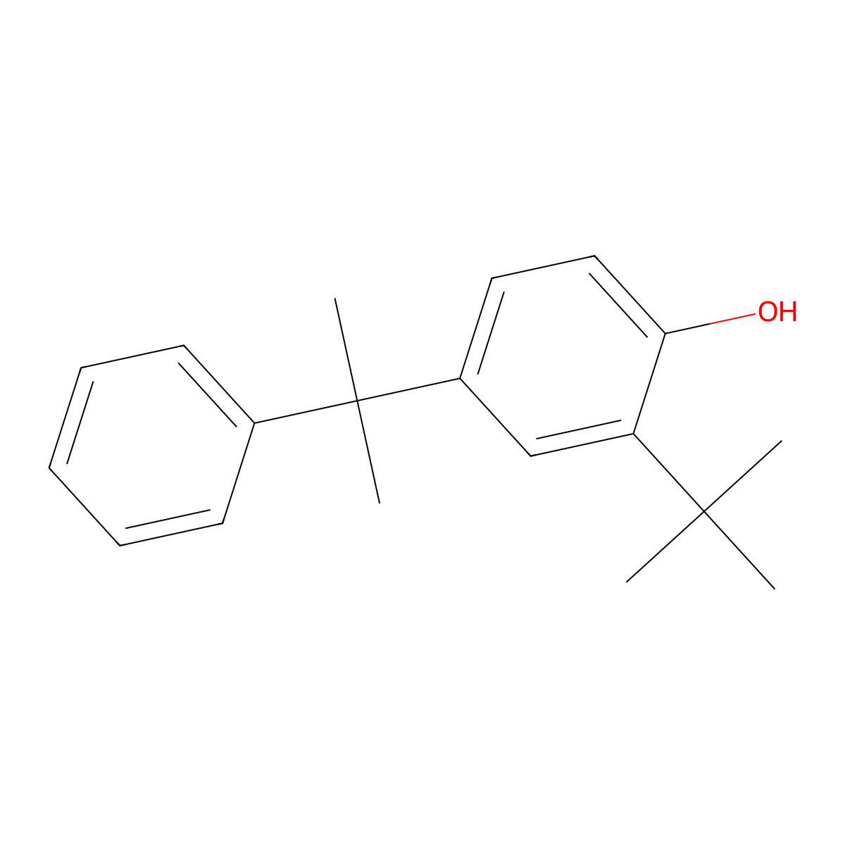 2-(1,1-Dimethylethyl)-4-(1-methyl-1-phenylethyl)phenol molecular structure, CAS 56187-92-9