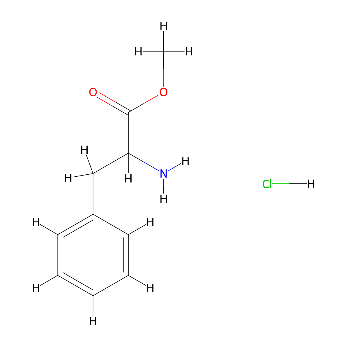 Methyl 3-phenyl-DL-alaninate hydrochloride molecular structure, CAS 5619-07-8