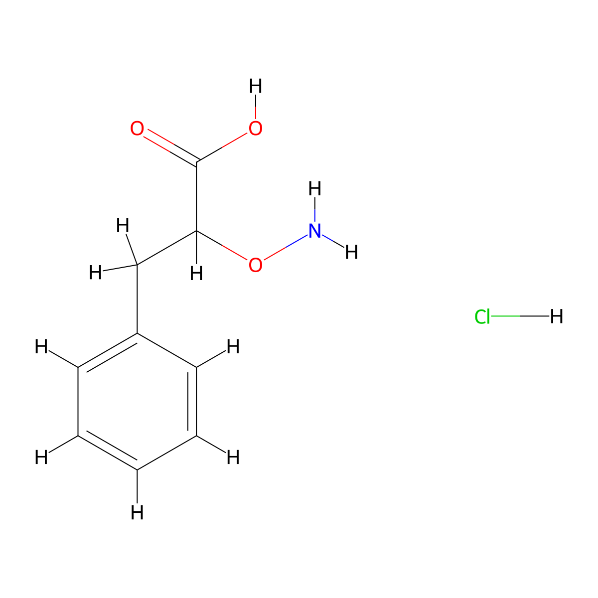 2-(Aminooxy)-3-phenylpropanoic acid hydrochloride molecular structure, CAS 5619-81-8