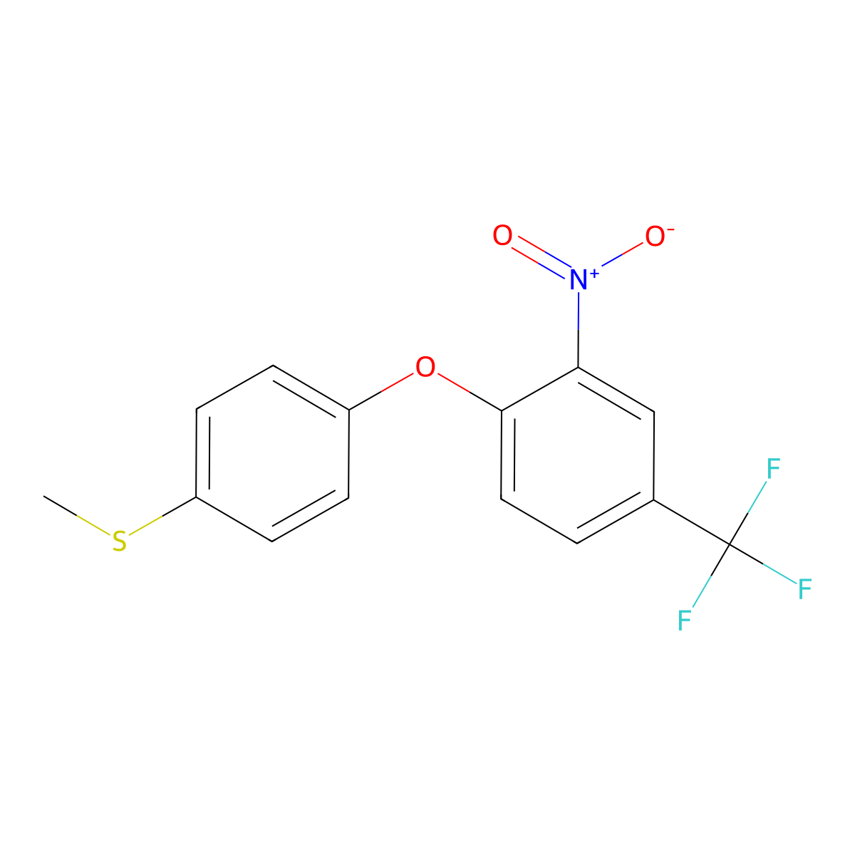 4-[4-(Methylthio)phenoxy]-3-nitrobenzotrifluoride molecular structure, CAS 56191-23-2