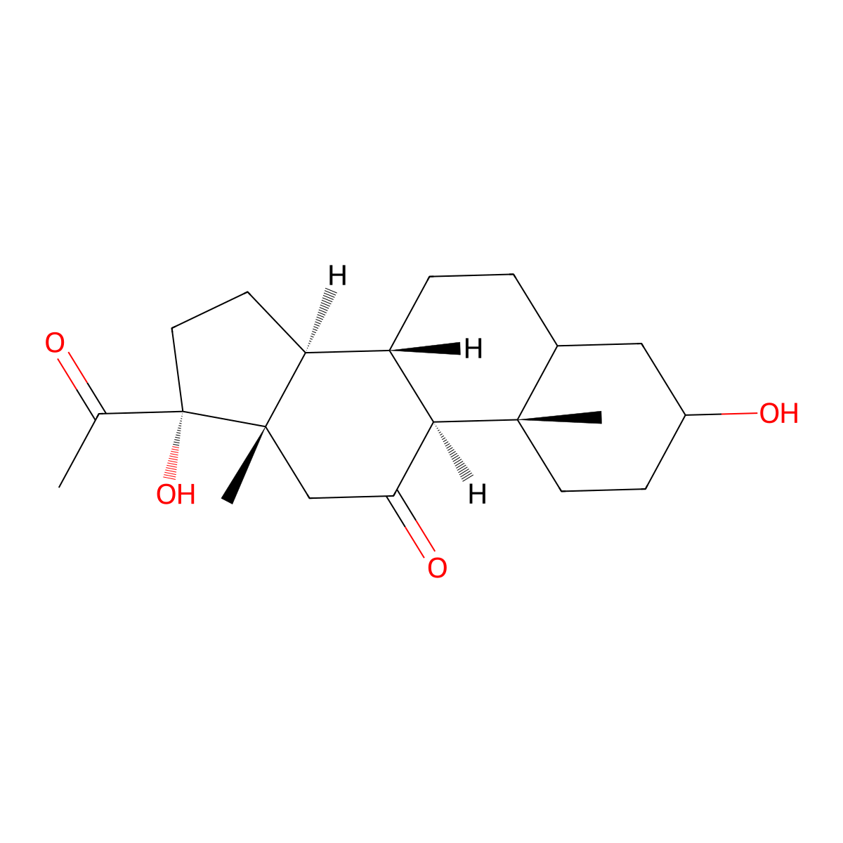 Pregnane-3,17-diol-11,20-dione molecular structure, CAS 56193-64-7