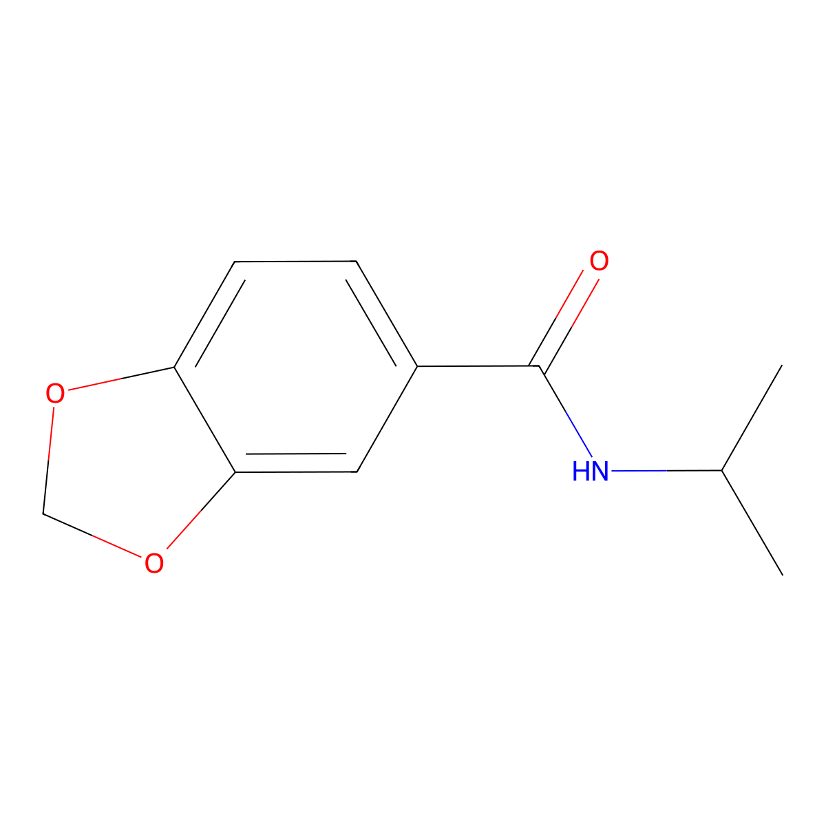1,3-Benzodioxole-5-carboxamide, N-(1-methylethyl)- molecular structure, CAS 56195-14-3