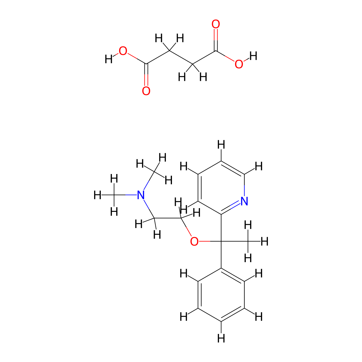 Donormil molecular structure, CAS 562-10-7