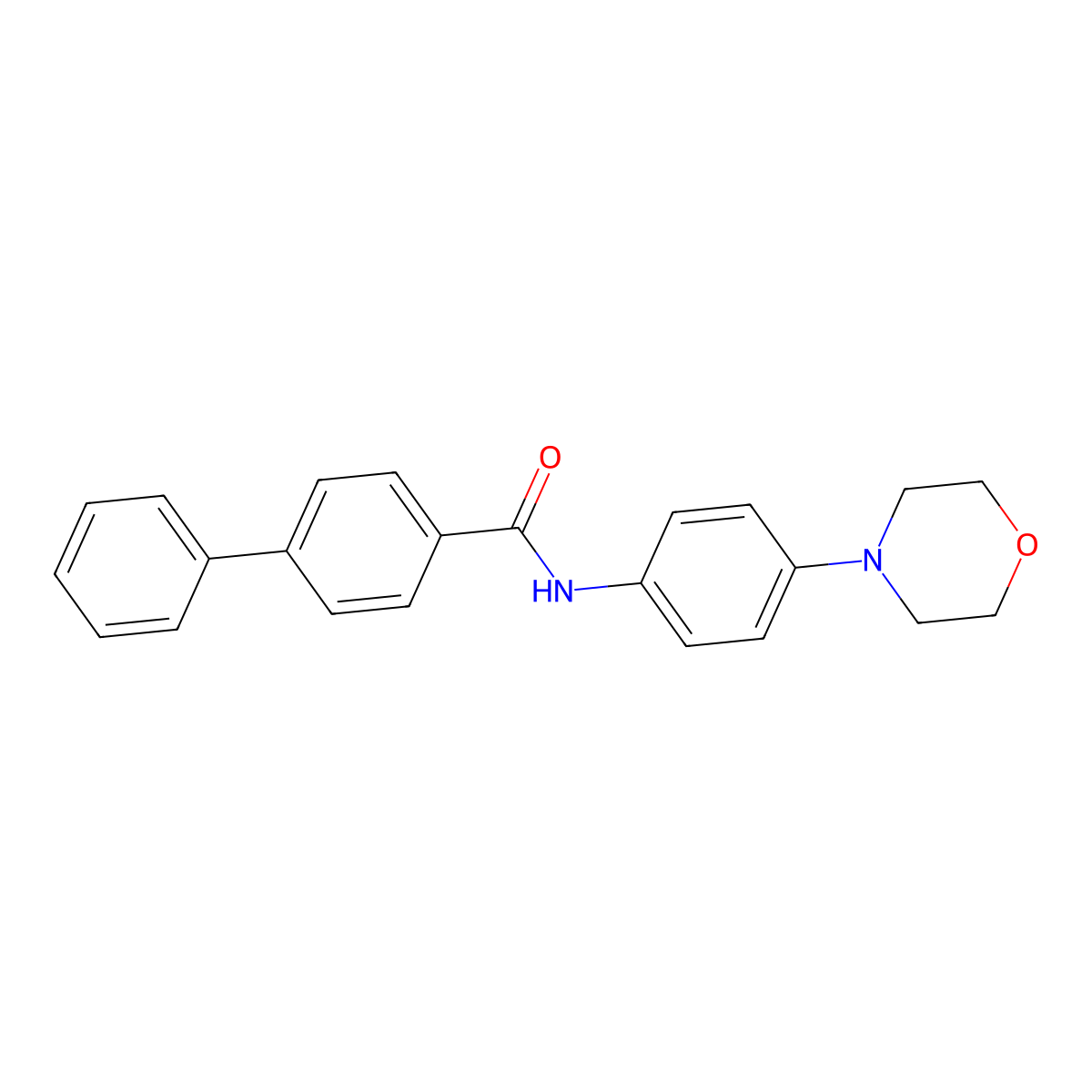 N-(4-Morpholin-4-ylphenyl)-4-phenyl-benzamide molecular structure, CAS 5620-11-1