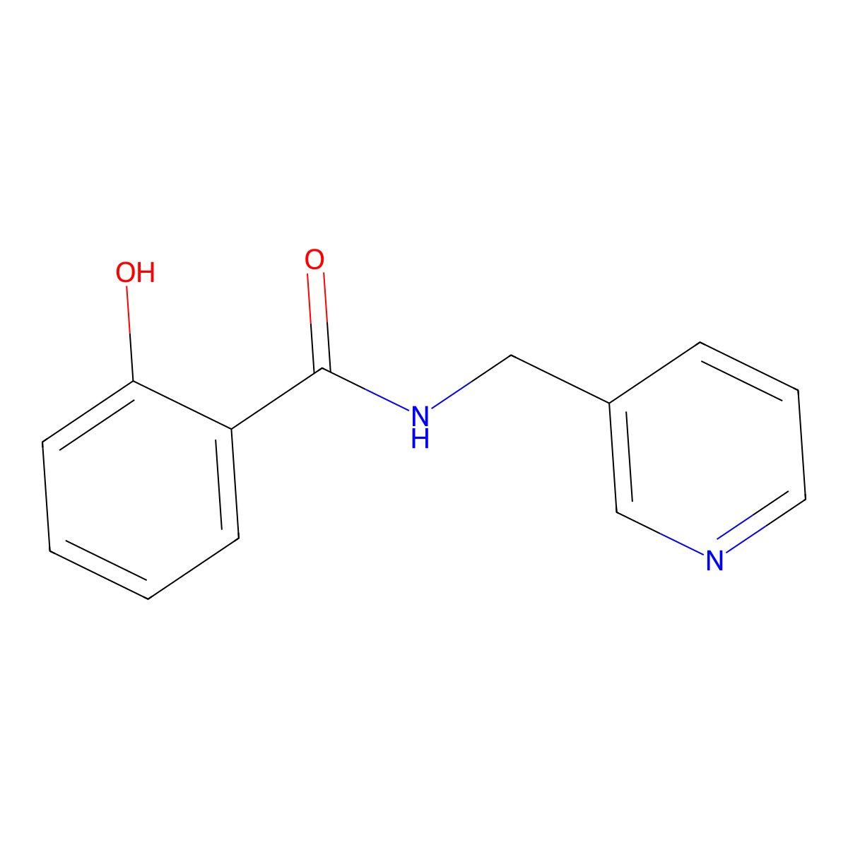2-hydroxy-N-(pyridin-3-ylmethyl)benzamide molecular structure, CAS 5620-22-4