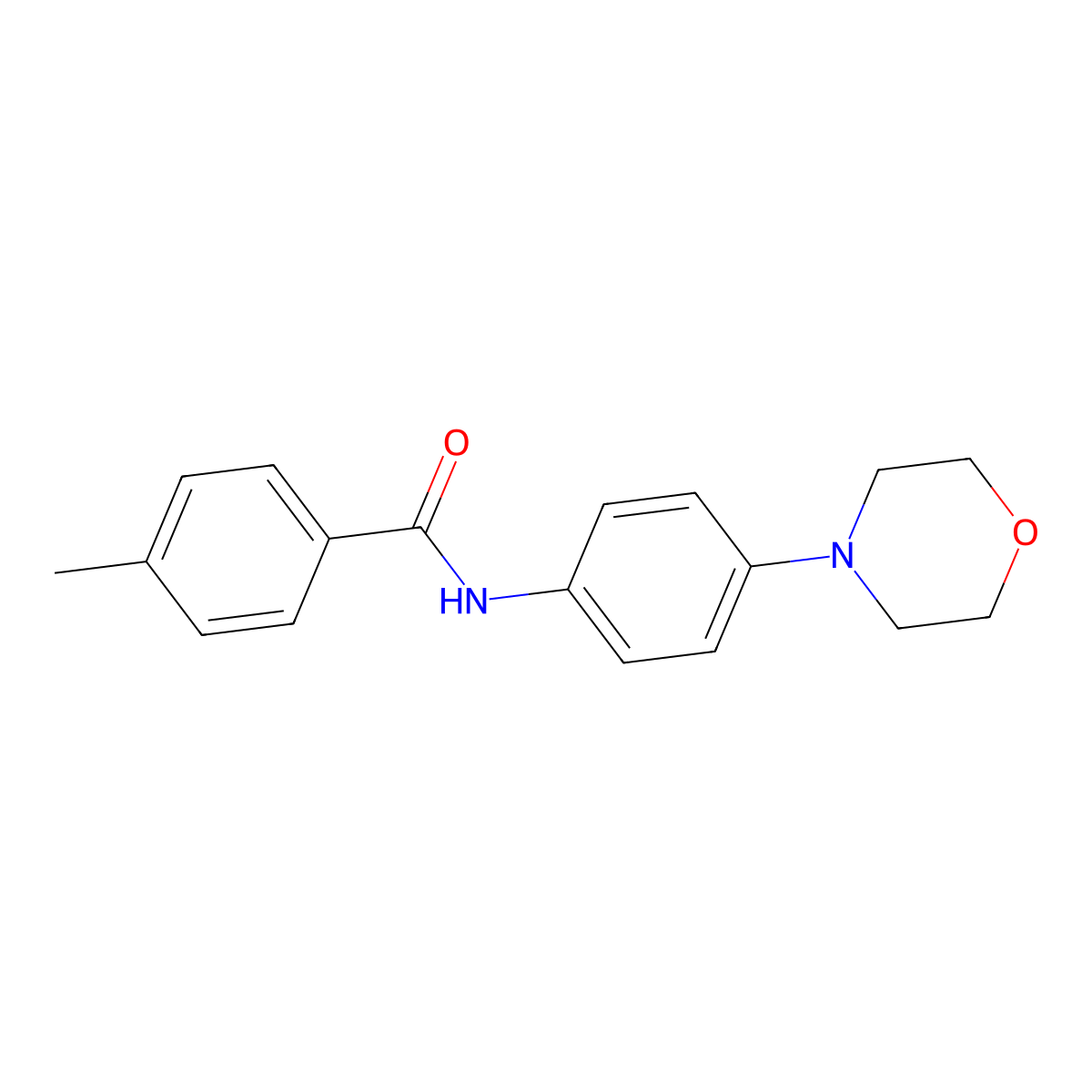 4-methyl-N-[4-(4-morpholinyl)phenyl]benzamide molecular structure, CAS 5620-26-8