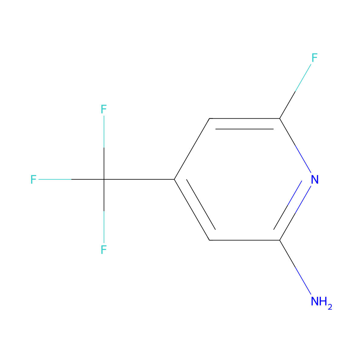 6-Fluoro-4-(trifluoromethyl)pyridin-2-amine molecular structure, CAS 56201-79-7