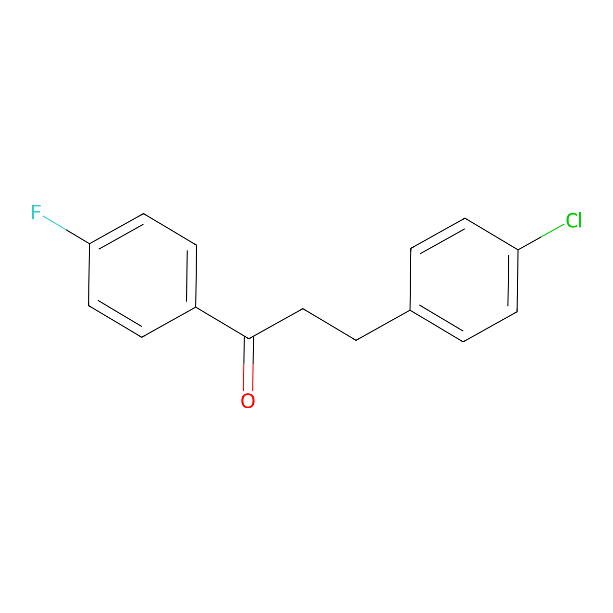 3-(4-Chlorophenyl)-4'-fluoropropiophenone molecular structure, CAS 56201-99-1