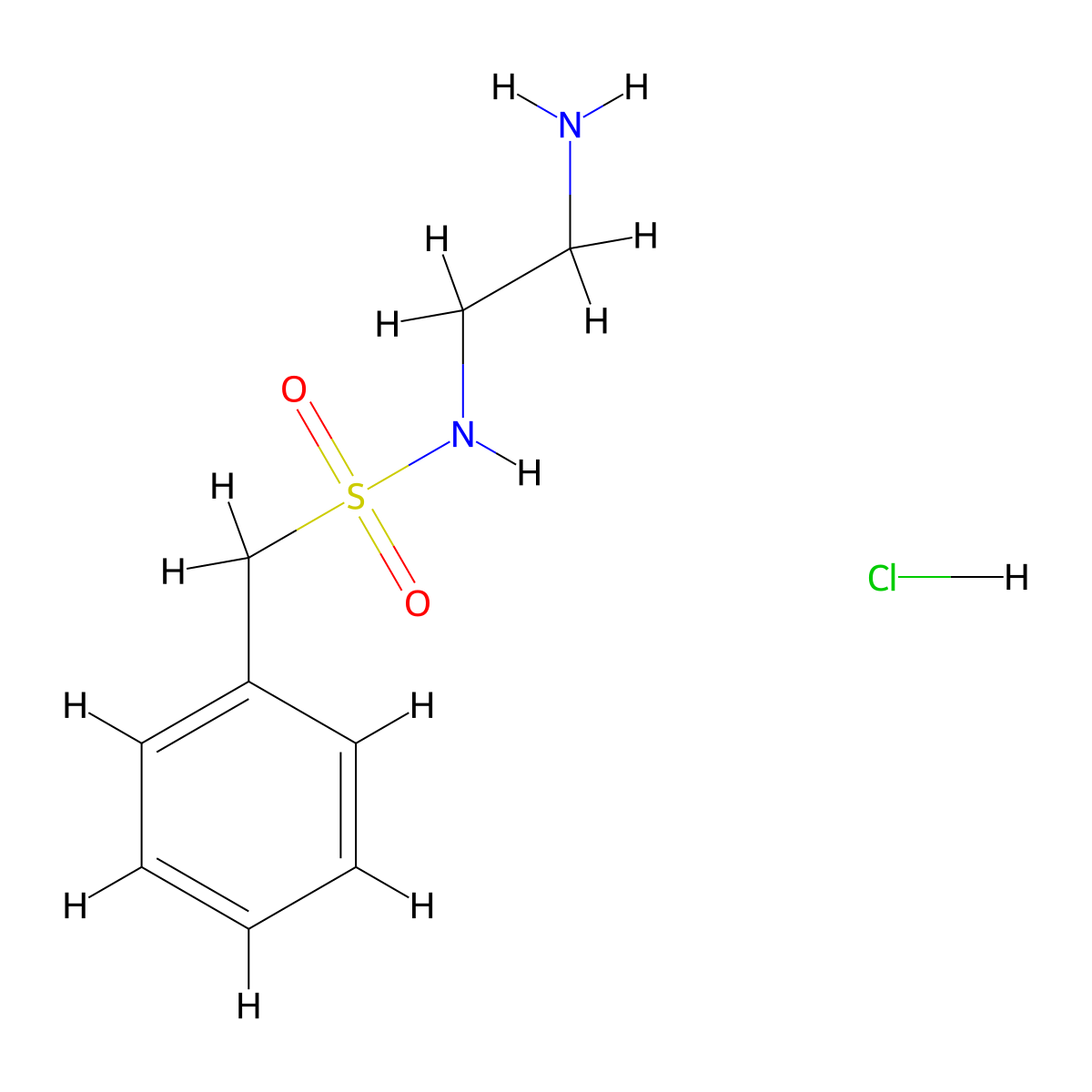 N-(2-Aminoethyl)-1-phenylmethanesulfonamide hydrochloride molecular structure, CAS 56203-17-9