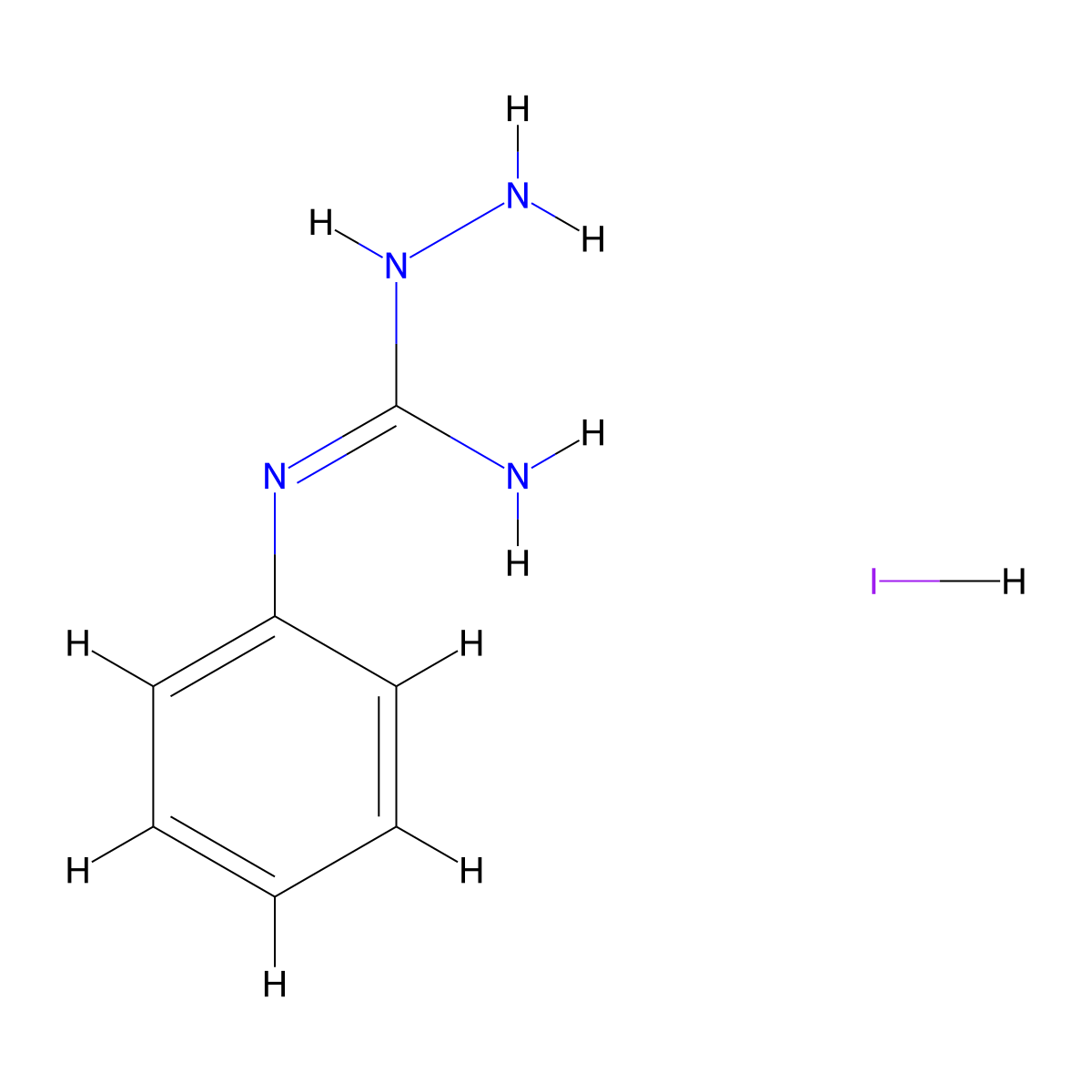 3-Phenyl-1-aminoguanidine hydroiodide molecular structure, CAS 56204-41-2
