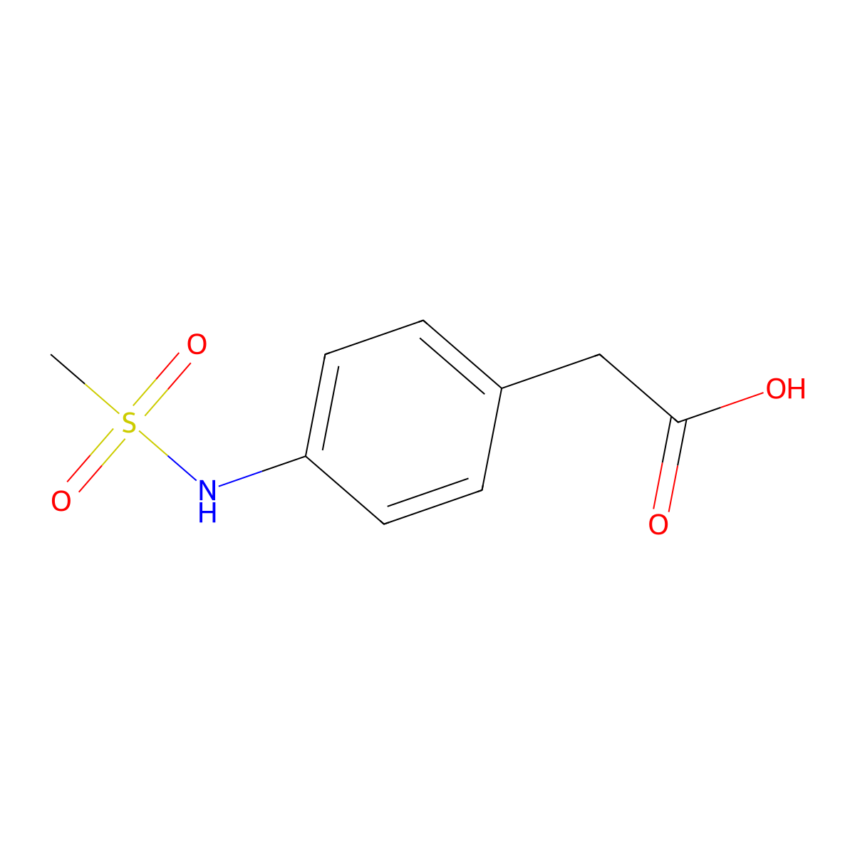 4-(Methylsulphonylamino)phenylacetic acid molecular structure, CAS 56205-88-0