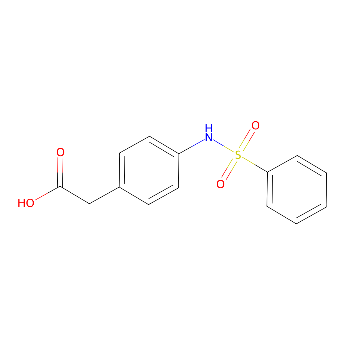 4-Benzenesulfonylaminophenylacetic acid molecular structure, CAS 56205-90-4