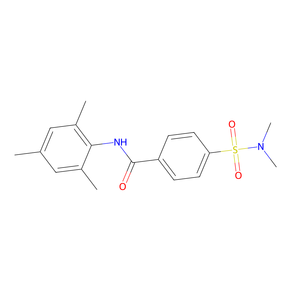 4-(dimethylsulfamoyl)-N-(2,4,6-trimethylphenyl)benzamide molecular structure, CAS 562055-48-5