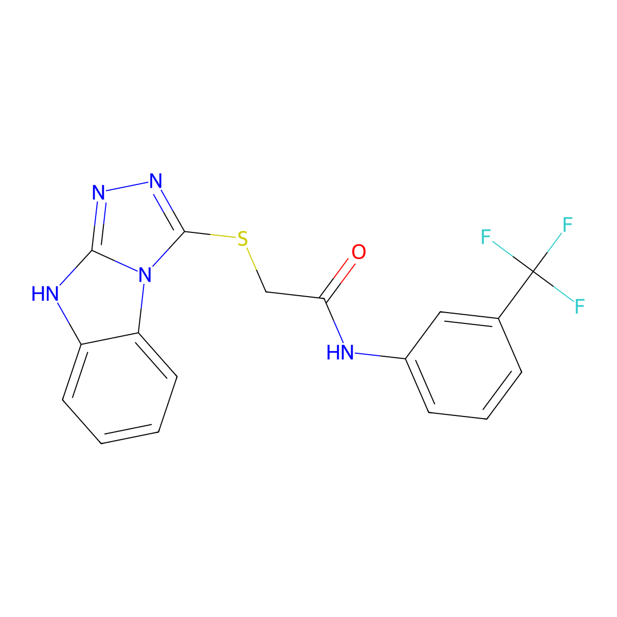 2-(9H-[1,2,4]triazolo[4,3-a]benzimidazol-3-ylsulfanyl)-N-[3-(trifluoromethyl)phenyl]acetamide molecular structure, CAS 562060-31-5