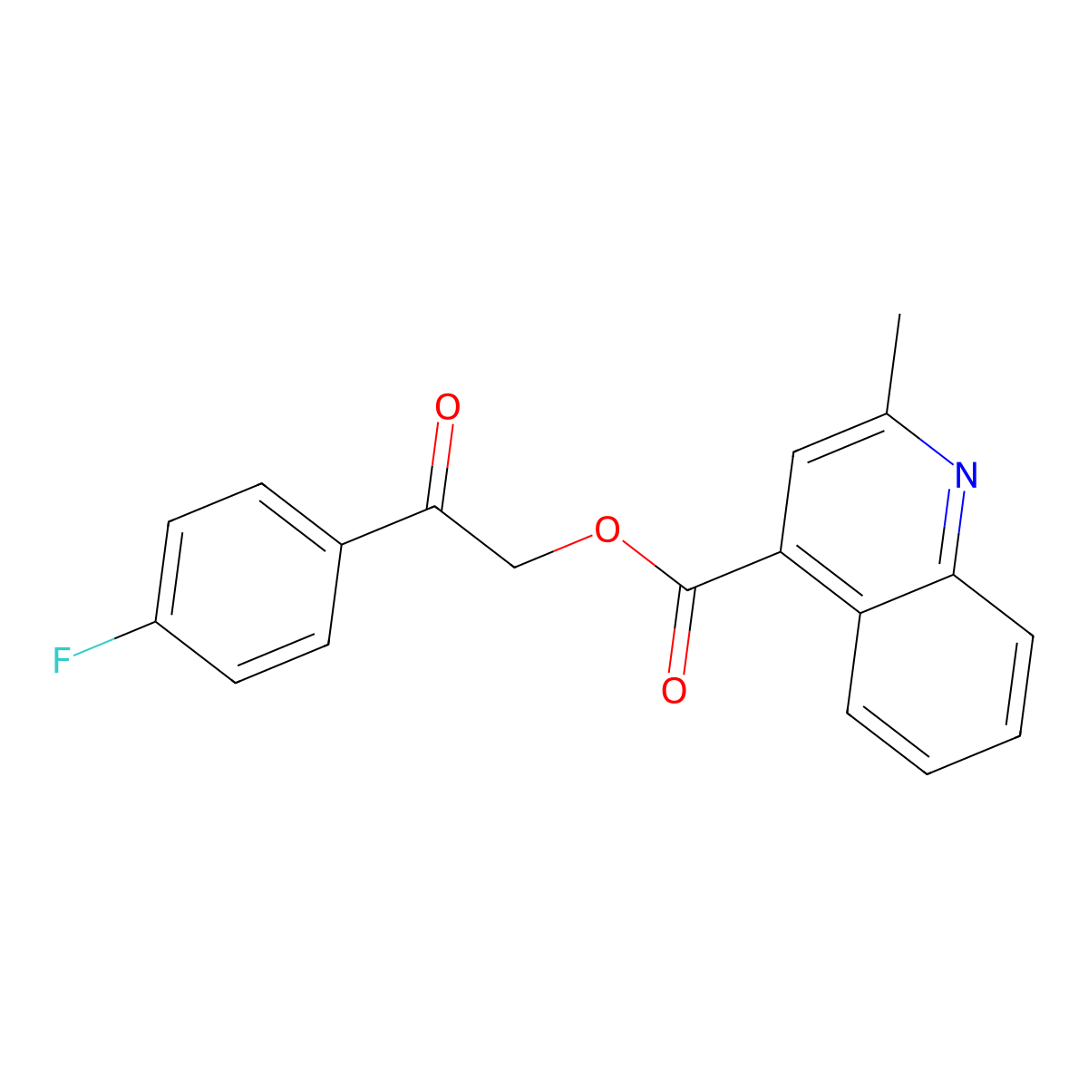 2-(4-Fluorophenyl)-2-oxoethyl 2-methylquinoline-4-carboxylate molecular structure, CAS 562061-33-0