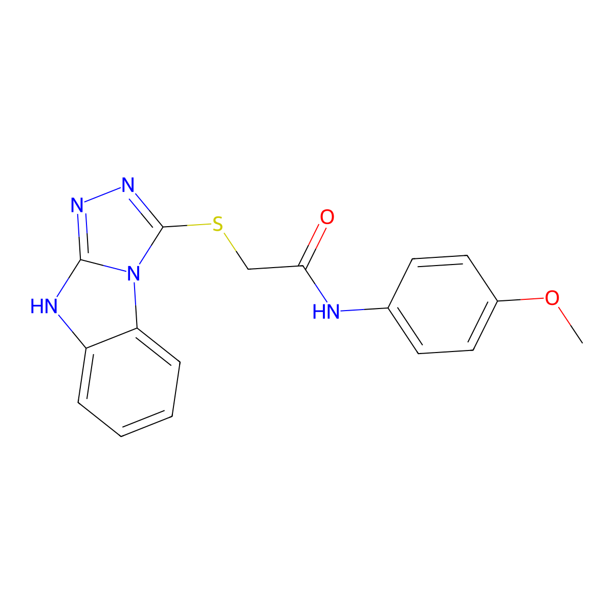 N-(4-methoxyphenyl)-2-(9H-[1,2,4]triazolo[4,3-a]benzimidazol-3-ylsulfanyl)acetamide molecular structure, CAS 562063-11-0