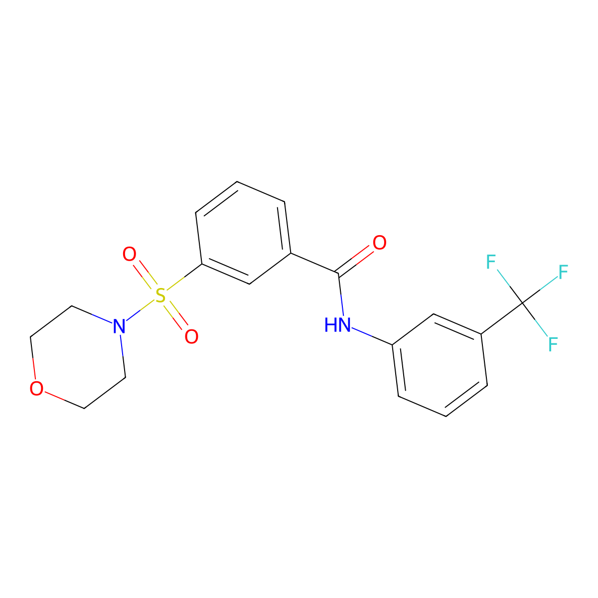 3-(morpholinosulfonyl)-N-(3-(trifluoromethyl)phenyl)benzamide molecular structure, CAS 562064-91-9