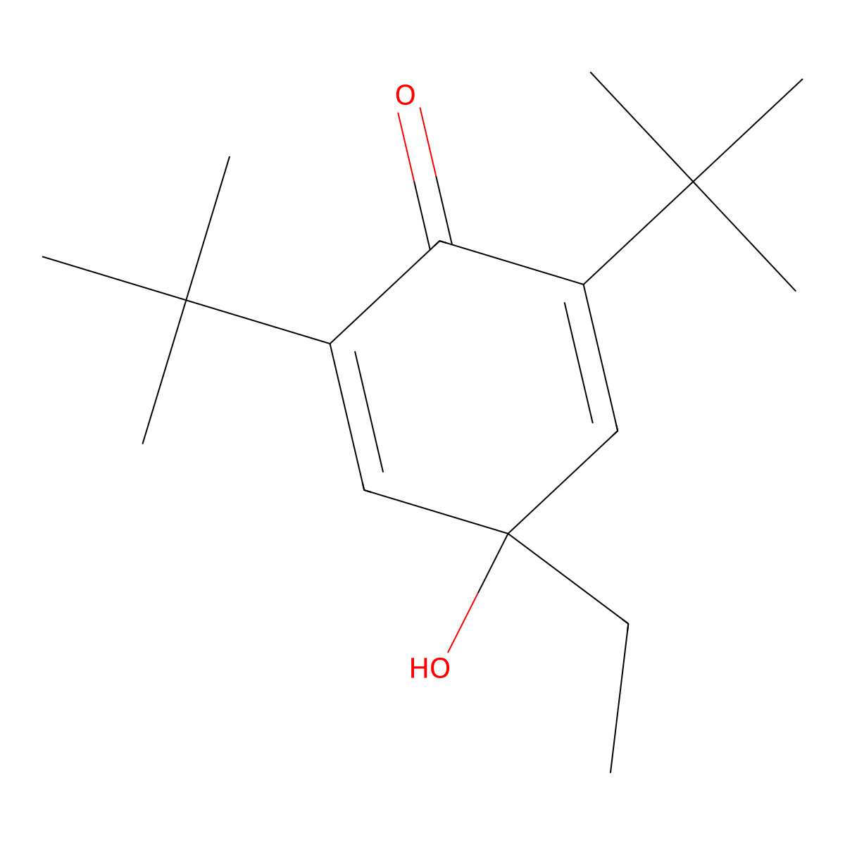 2,6-Bis(1,1-dimethylethyl)-4-ethyl-4-hydroxy-2,5-cyclohexadien-1-one molecular structure, CAS 56207-20-6