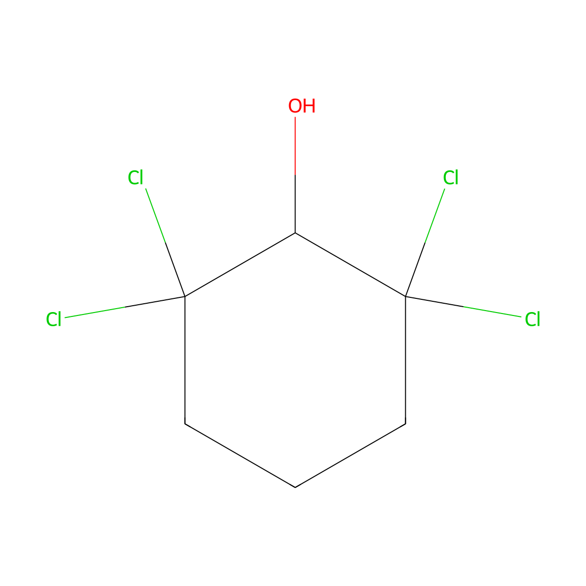 2,2,6,6-Tetrachlorocyclohexanol molecular structure, CAS 56207-45-5