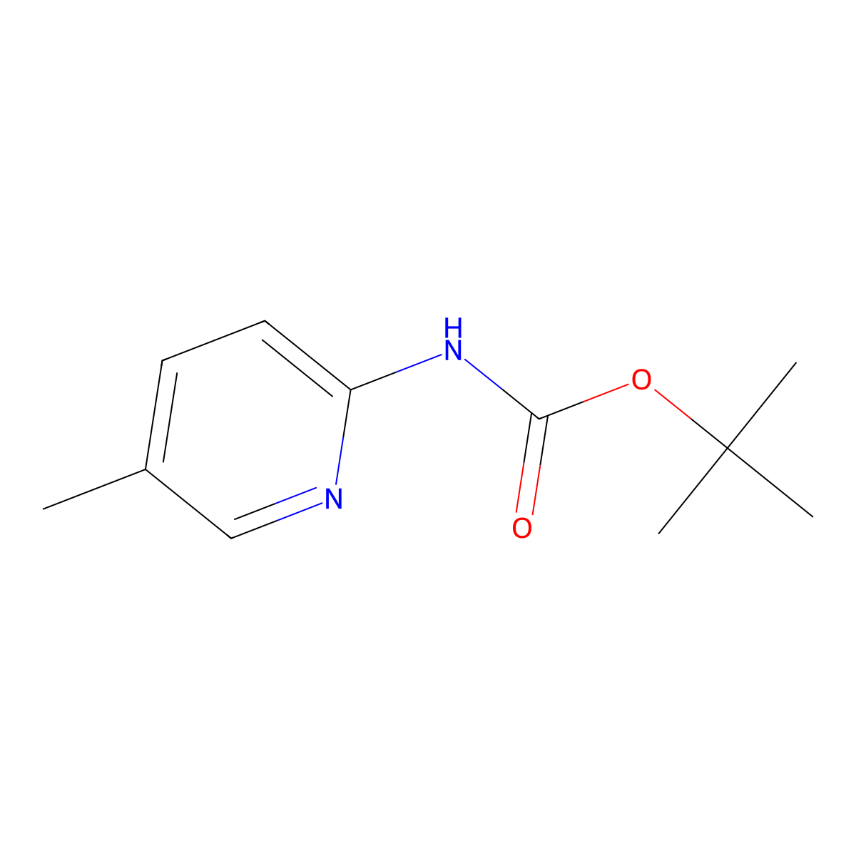 Tert-butyl 5-methylpyridin-2-ylcarbamate molecular structure, CAS 562074-43-5