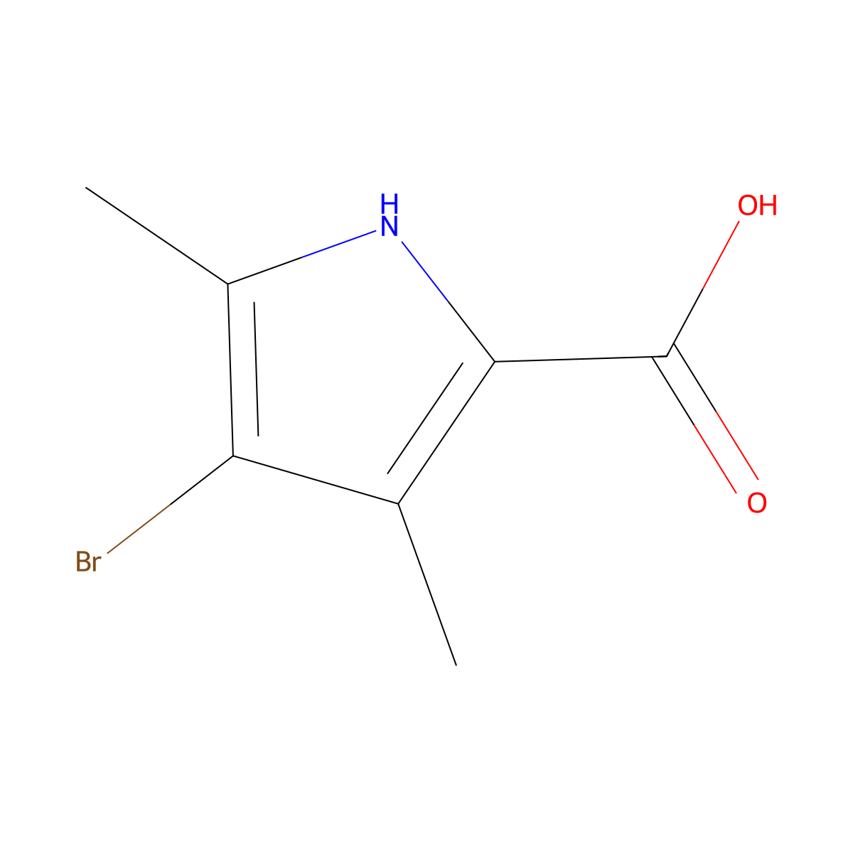 4-bromo-3,5-dimethyl-1H-pyrrole-2-carboxylic acid molecular structure, CAS 562074-46-8