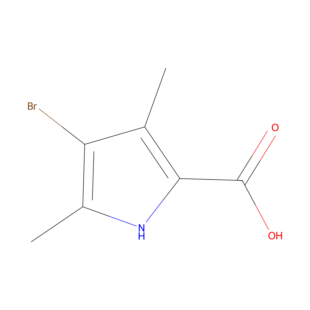 4-bromo-3,5-dimethyl-1H-pyrrole-2-carboxylic acid molecular structure, CAS 562074-46-8
