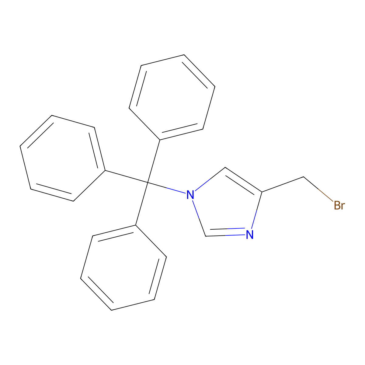 4-(bromomethyl)-1-trityl-1H-imidazole molecular structure, CAS 562074-49-1