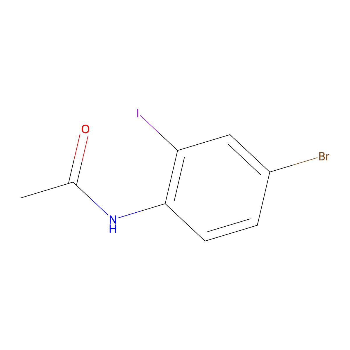 N-(4-bromo-2-iodophenyl)acetamide molecular structure, CAS 562080-91-5
