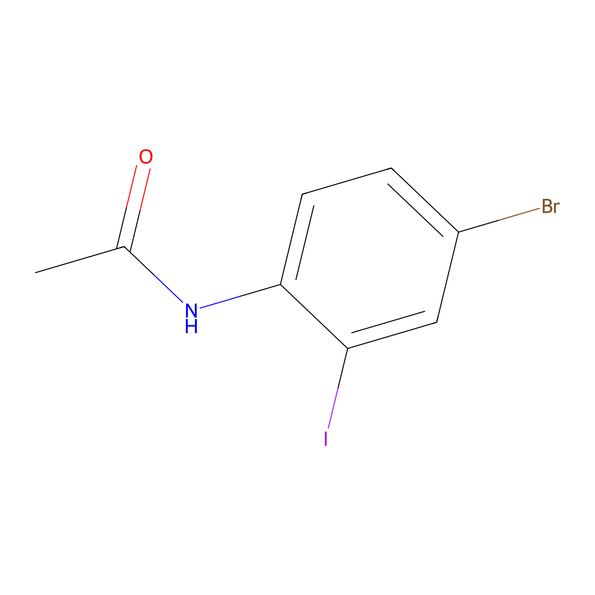 N-(4-bromo-2-iodophenyl)acetamide molecular structure, CAS 562080-91-5