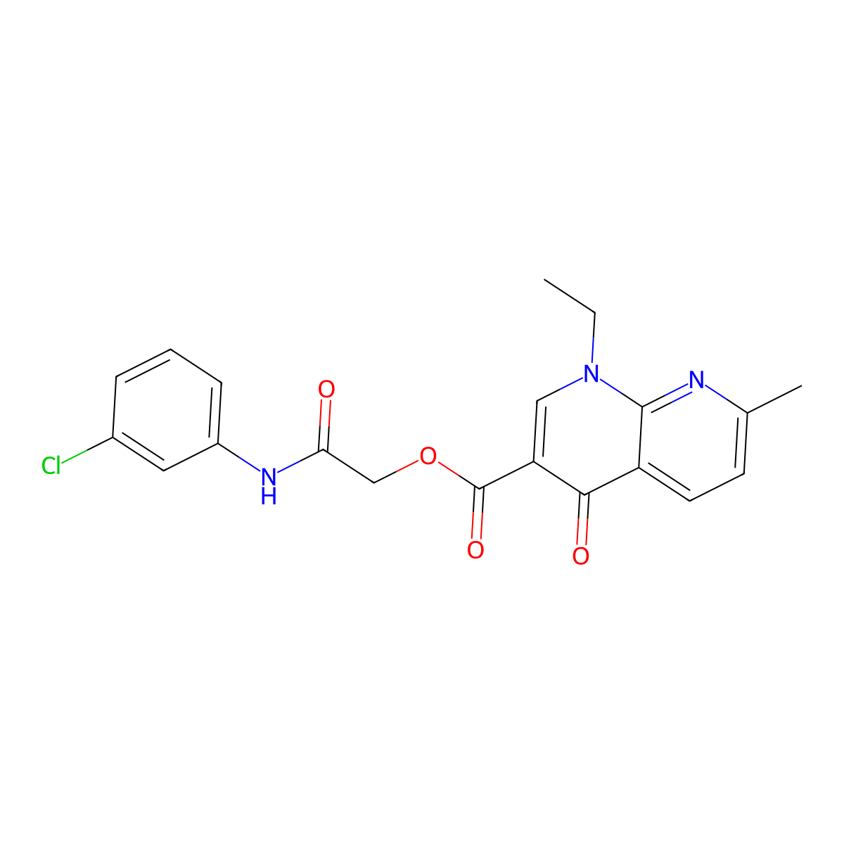 [(3-Chlorophenyl)carbamoyl]methyl 1-ethyl-7-methyl-4-oxo-1,4-dihydro-1,8-naphthyridine-3-carboxylate molecular structure, CAS 562092-75-5