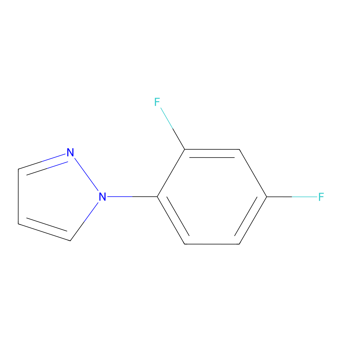 1-(2,4-Difluorophenyl)-1H-pyrazole molecular structure, CAS 562099-15-4