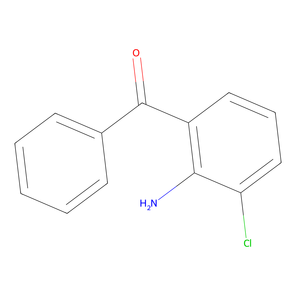 (2-Amino-3-chlorophenyl)(phenyl)methanone molecular structure, CAS 5621-66-9