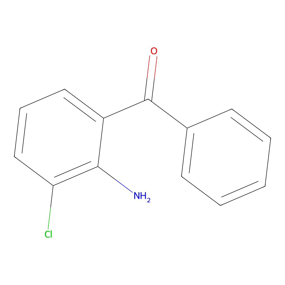 (2-Amino-3-chlorophenyl)(phenyl)methanone molecular structure, CAS 5621-66-9