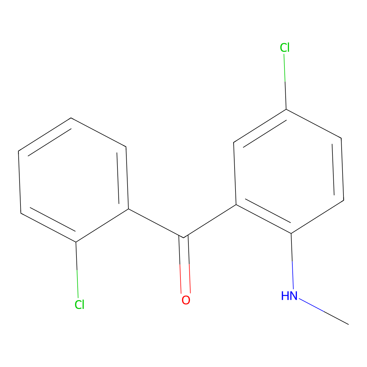 Benzophenone, 2',5-dichloro-2-methylamino- molecular structure, CAS 5621-86-3