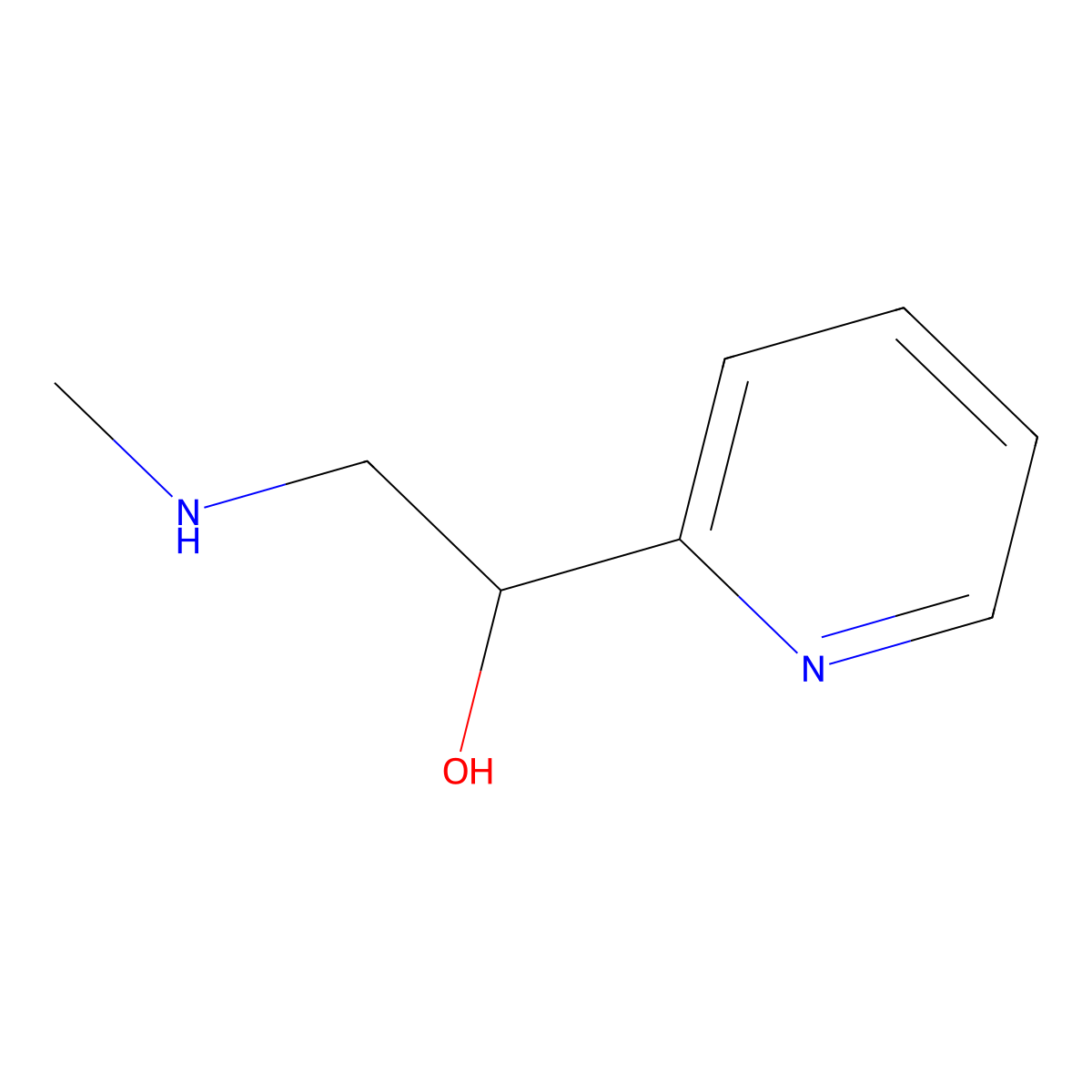 2-(Methylamino)-1-(pyridin-2-yl)ethan-1-ol molecular structure, CAS 562101-24-0