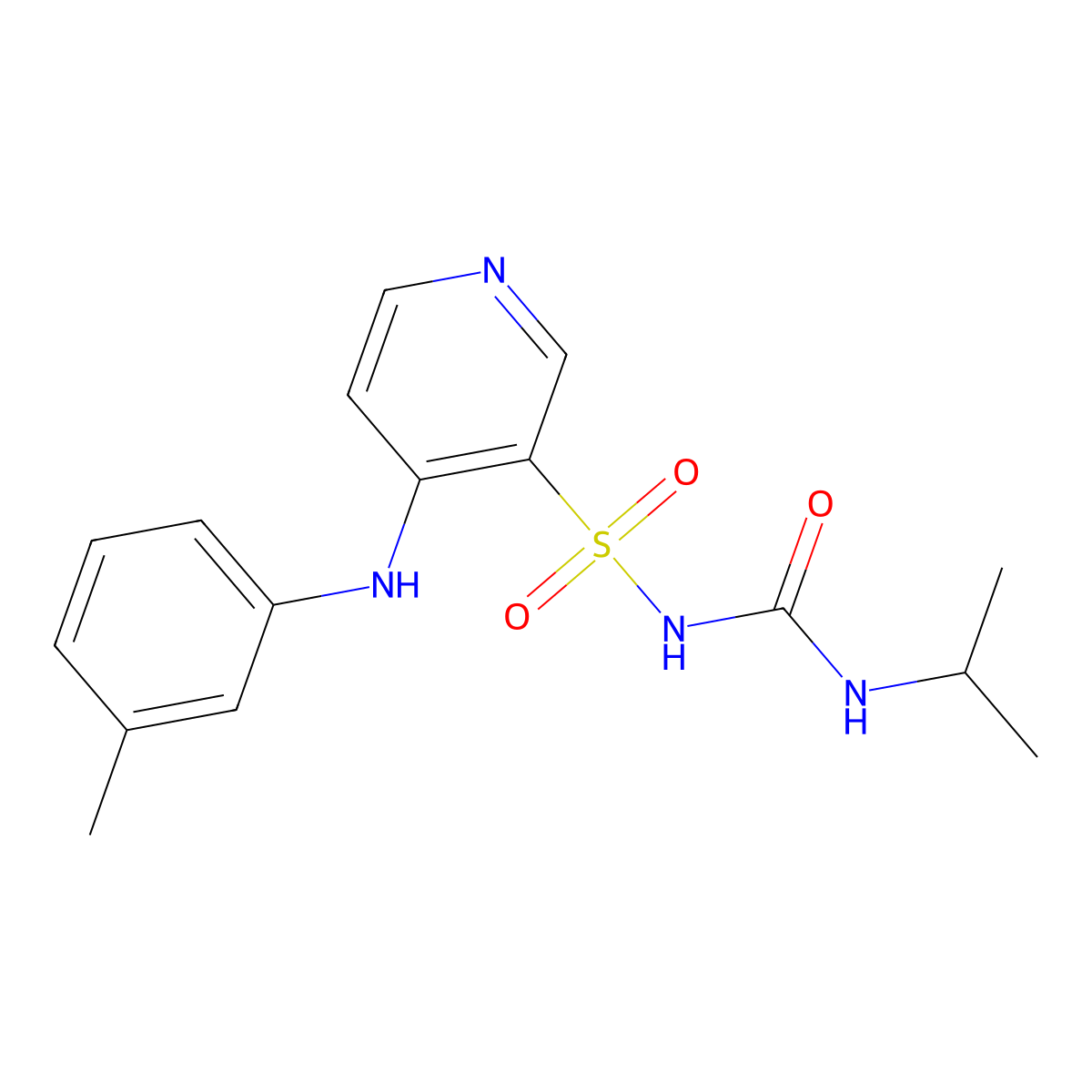 Torasemide molecular structure, CAS 56211-40-6