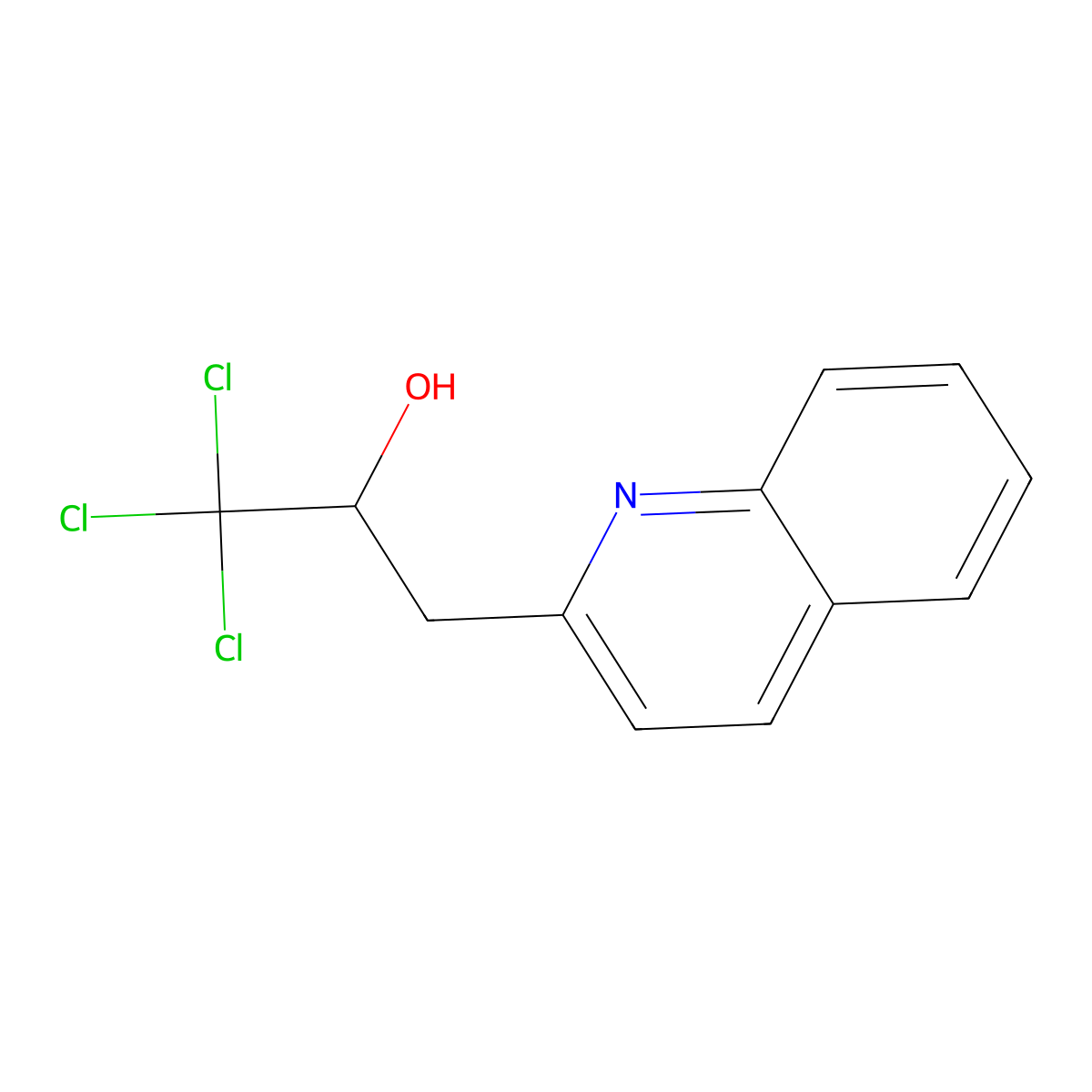 1,1,1-Trichloro-3-(quinolin-2-yl)propan-2-ol molecular structure, CAS 56211-74-6