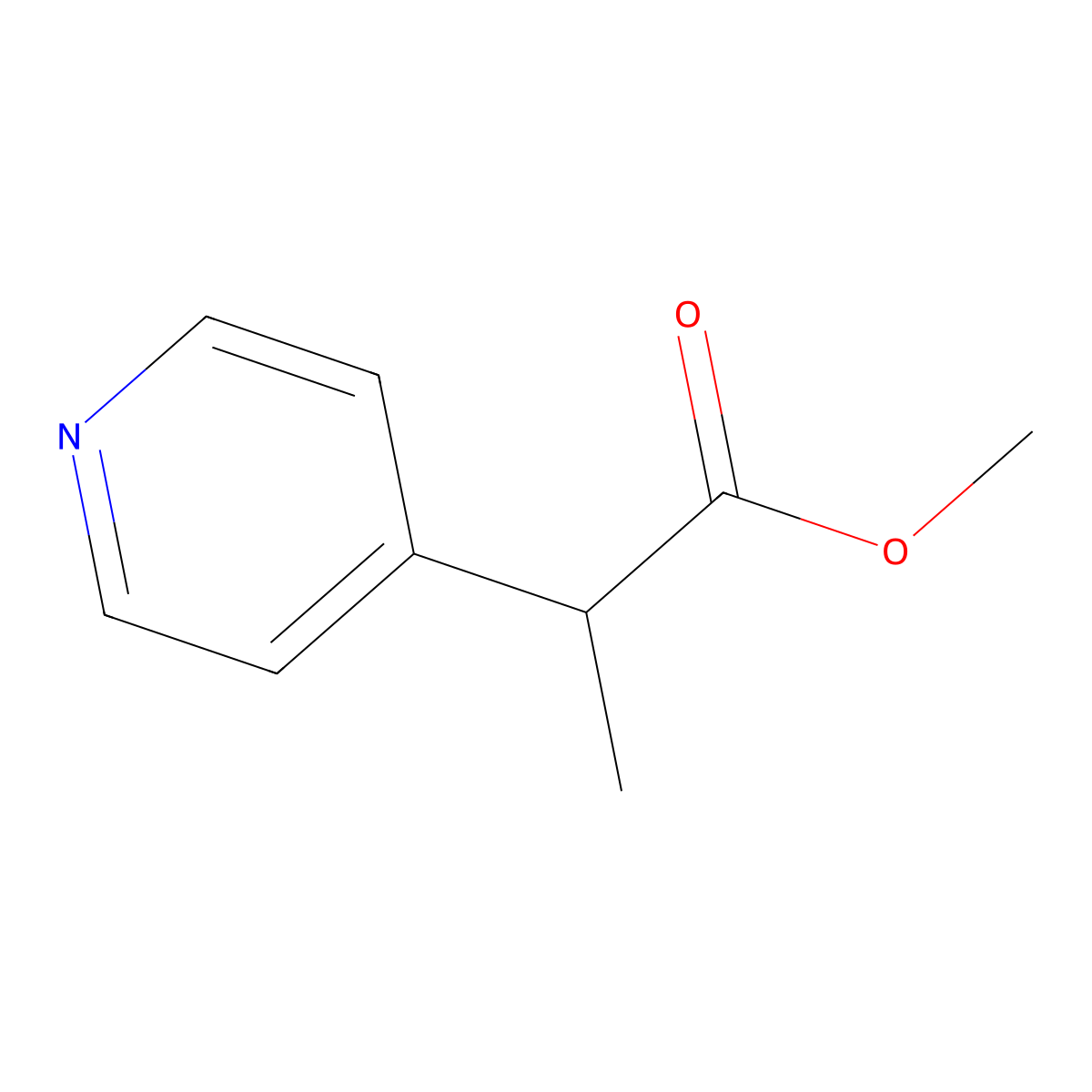 Methyl 2-(pyridin-4-yl)propanoate molecular structure, CAS 56215-03-3