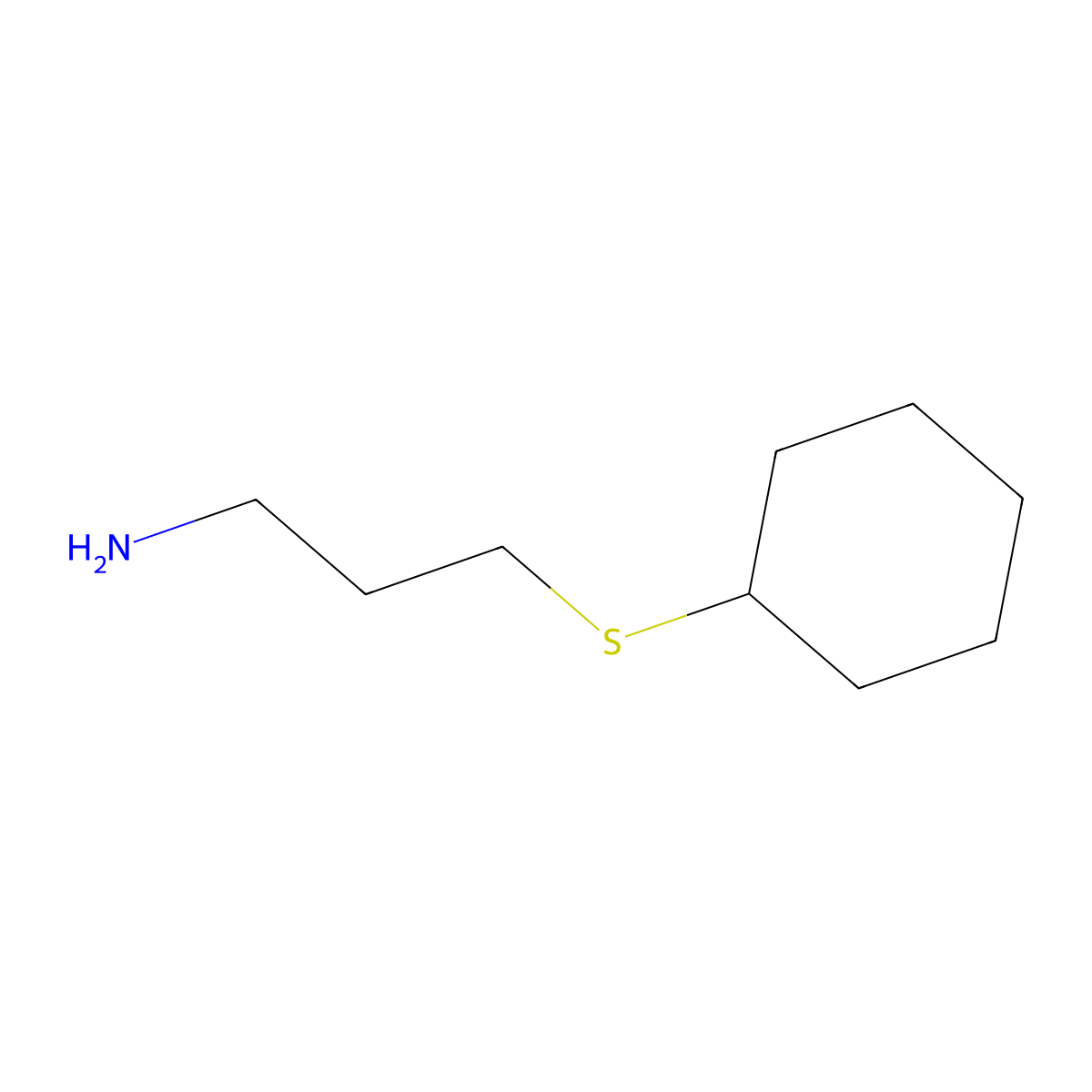 3-(Cyclohexylthio)-1-propanamine molecular structure, CAS 56216-09-2