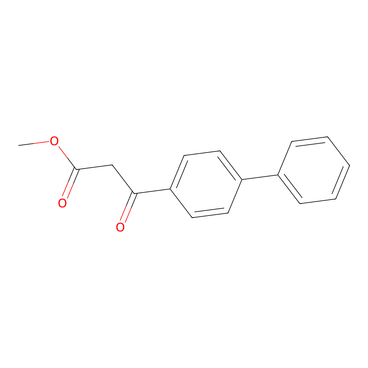 Methyl 3-biphenyl-4-yl-3-oxopropanoate molecular structure, CAS 56216-10-5