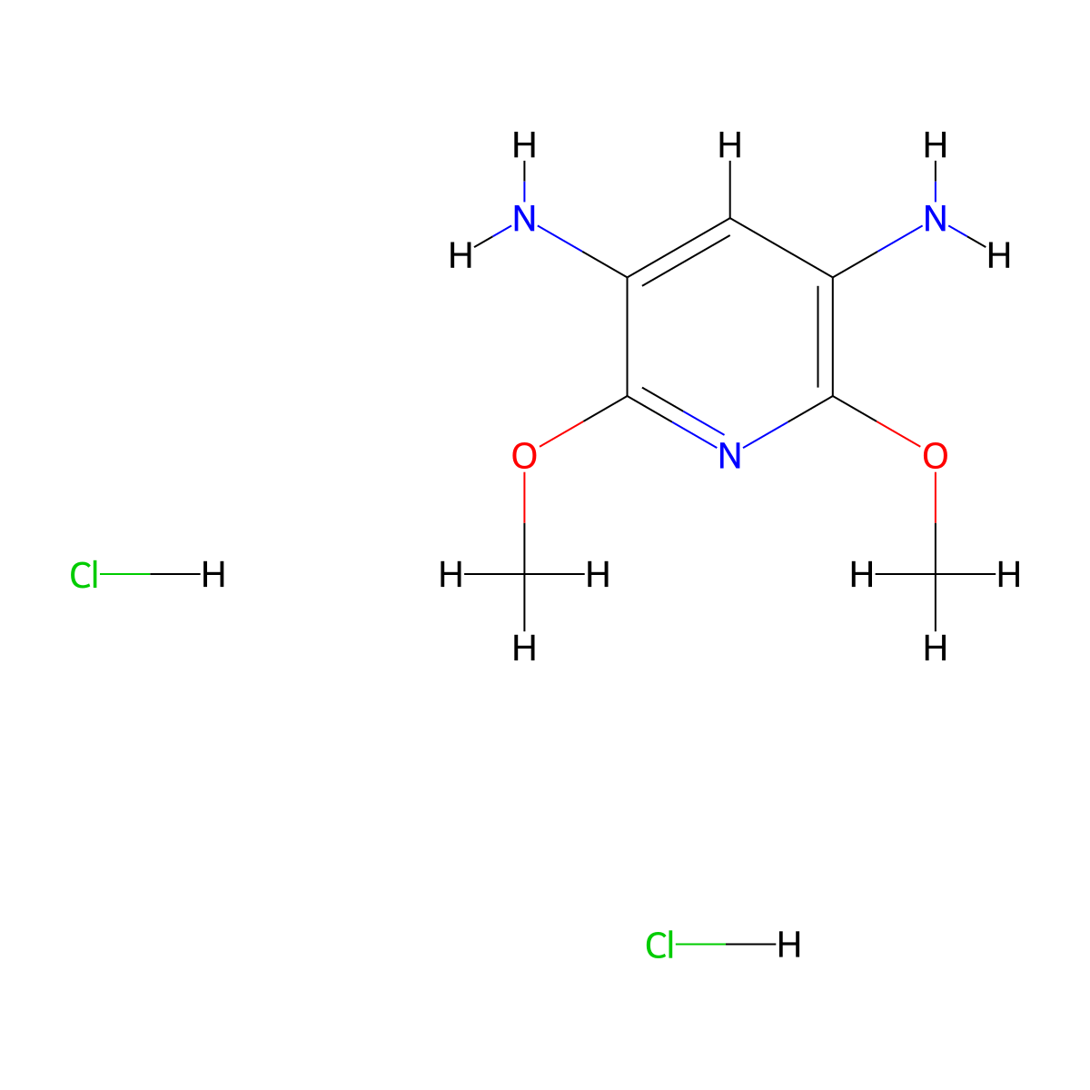 2,6-Dimethoxy-3,5-pyridinediamine dihydrochloride molecular structure, CAS 56216-28-5