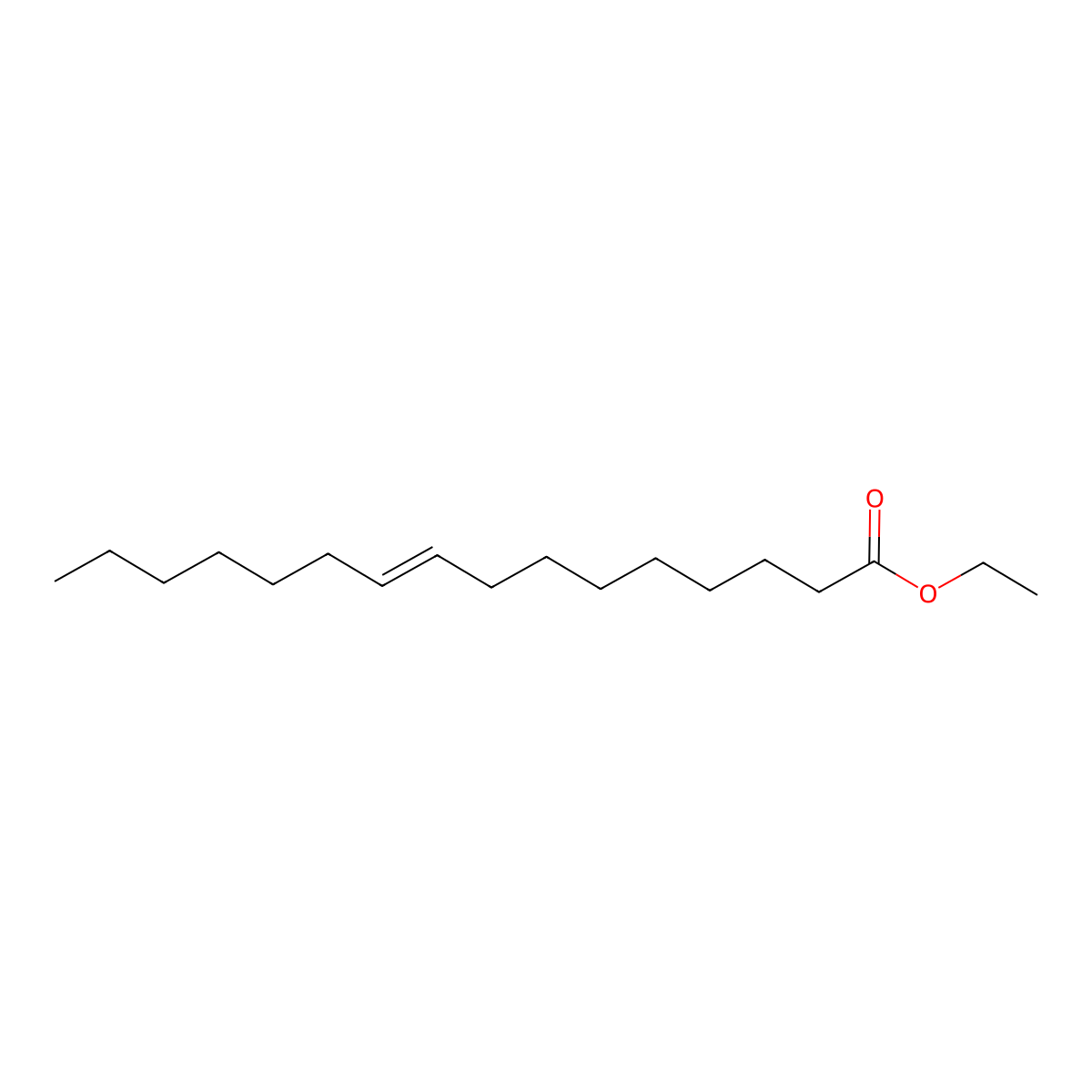 Ethyl palmitoleate molecular structure, CAS 56219-10-4
