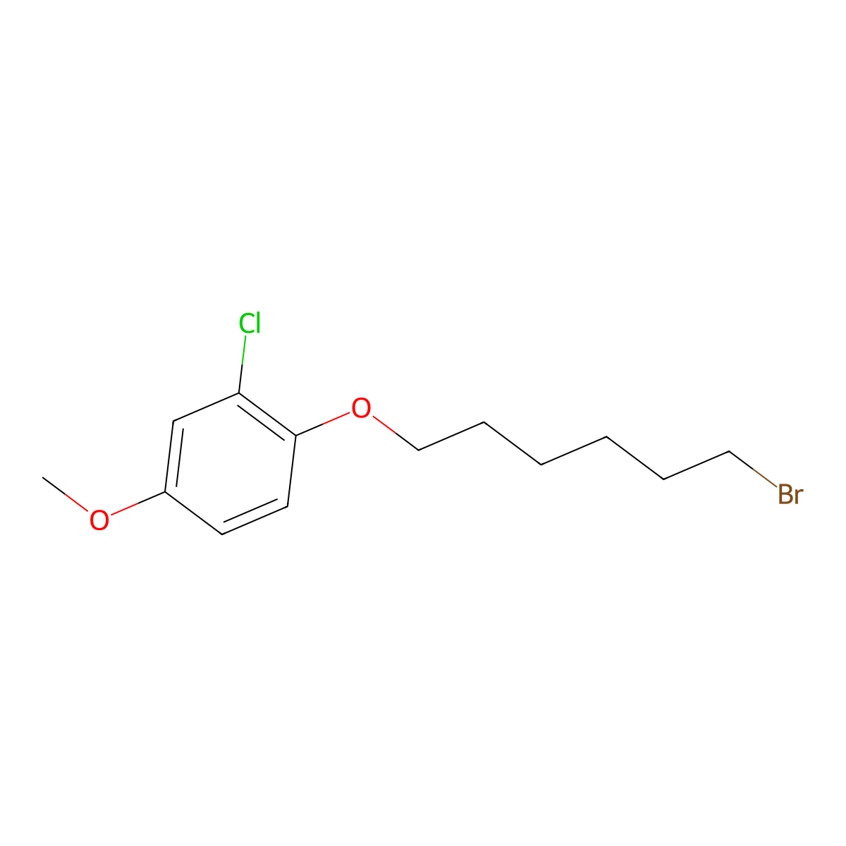 4-((6-Bromohexyl)oxy)-3-chloroanisole molecular structure, CAS 56219-58-0