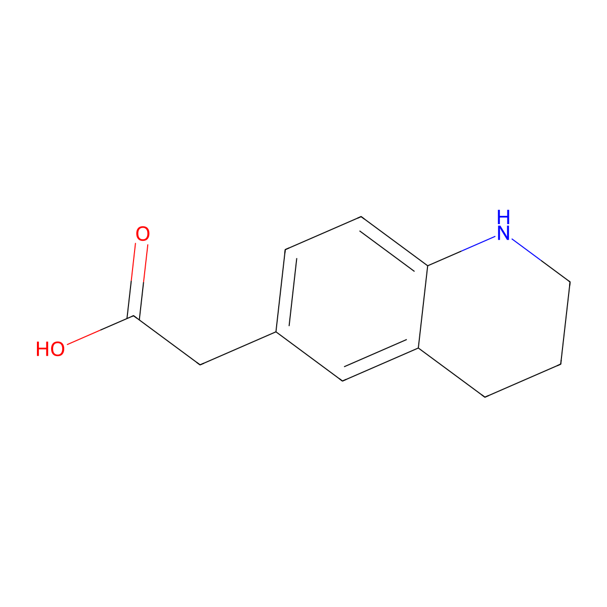 2-(1,2,3,4-Tetrahydroquinolin-6-yl)acetic acid molecular structure, CAS 5622-49-1